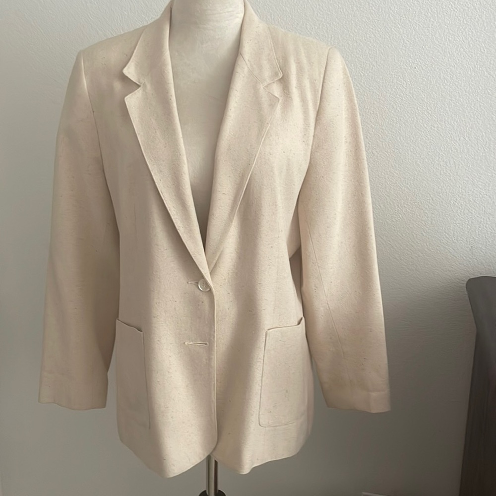 Vintage linen fully lined blazer jacket